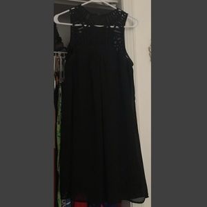 black mini swing dress